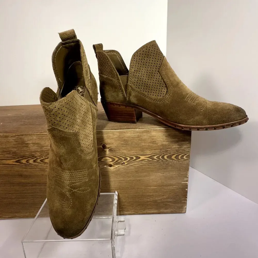 Vince‎ Camuto Western Ankle Boots Leather Womens SZ 7.5 Festival Cowgirl Chic